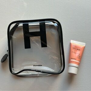 Hanskin Sqaure Transparent PVC Toiletry Pouch + Sample Size Vitamin C Glow Mask